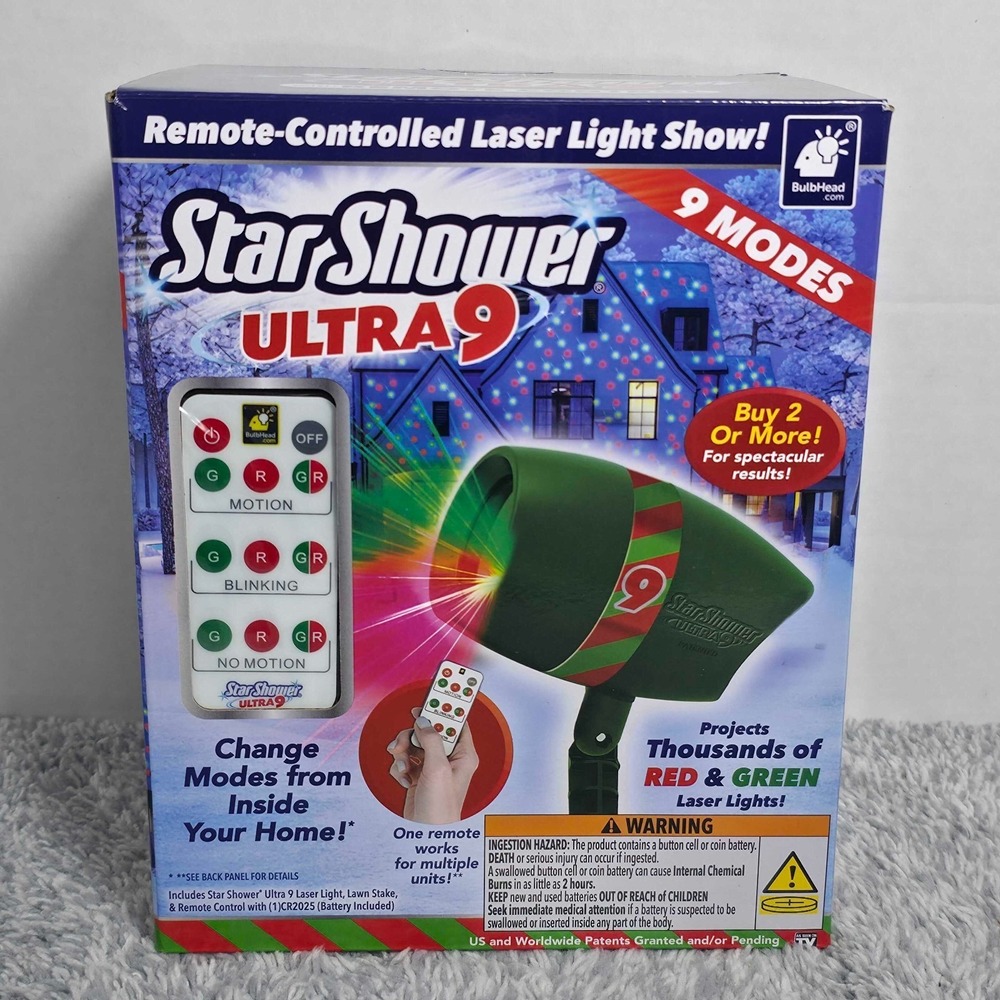 Star Shower Ultra 9 with Remote Holiday Laser Light Show Projector As Seen on TV